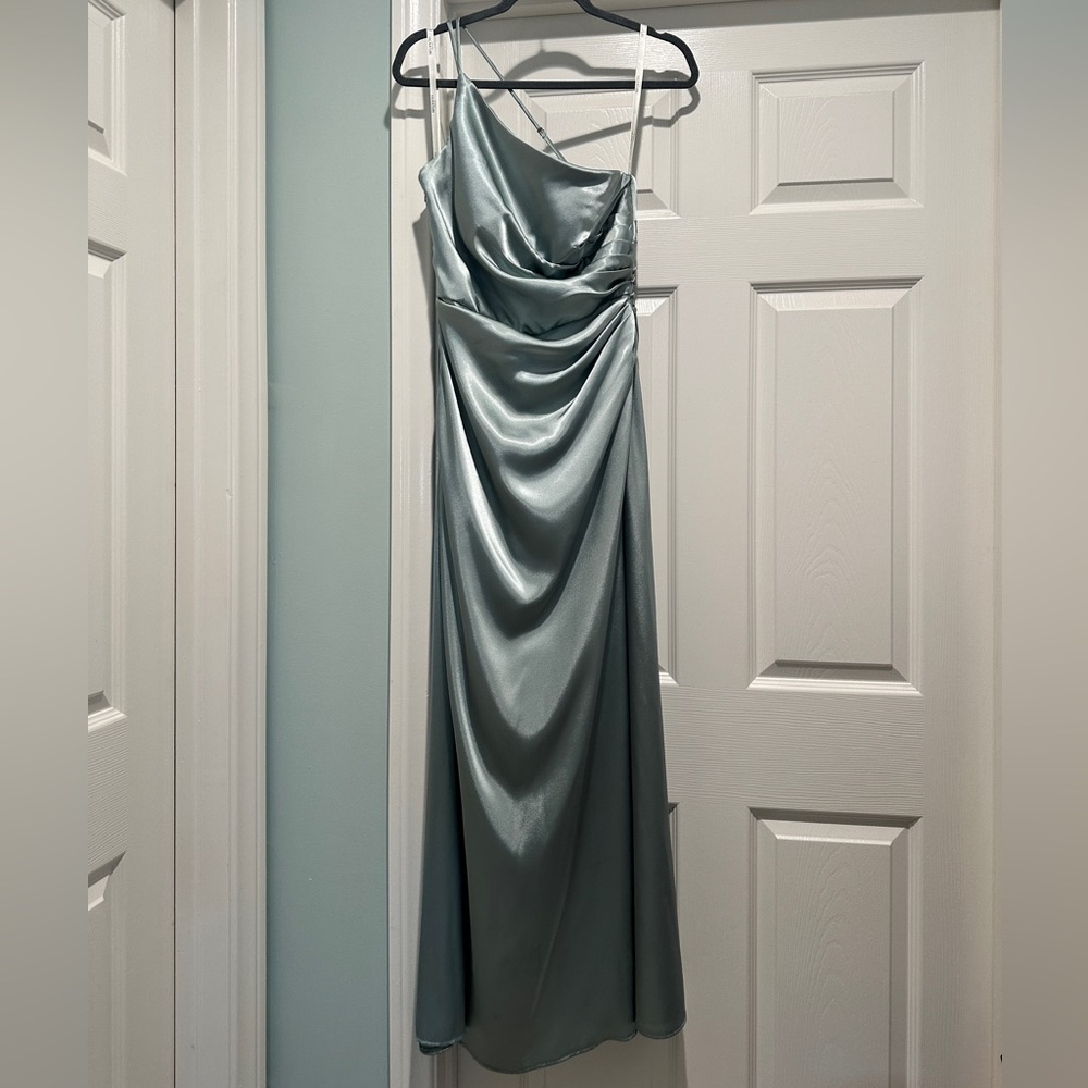 David’s Bridal Galina Signature Charmeuse Dusty Sage Dress